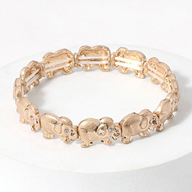 Rhinestone Elephant Stretch Bracelet