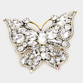 Multi Stone Butterfly Pin Brooch  / Pendant