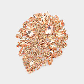 Floral Crystal Rhinestone Pin Brooch