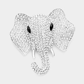 Rhinestone Elephant Pin Brooch