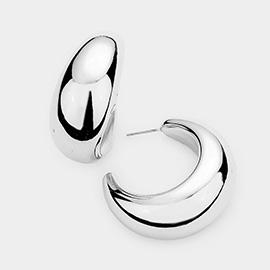 Bold Metal Half Hoop Earrings