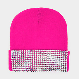 Embellished Rhinestone Beanie Hat