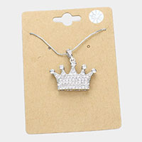 CZ Crown Pendant Necklace