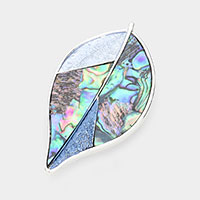 Abalone Colored Metal Leaf Magnetic Brooch