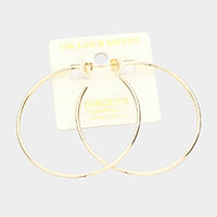 14K Gold Dipped 2.25 Inch Metal Half Hoop Earrings