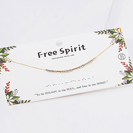 FREE SPIRIT Message Morse Code Pendant Necklace