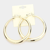 Metal Hoop Pin Catch Earrings