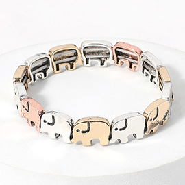 Metal Elephant Stretch Bracelet