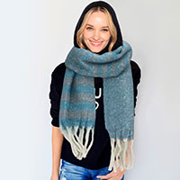 Striped Cozy Oblong Scarf