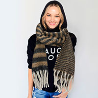 Striped Cozy Oblong Scarf