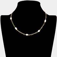 Freshwater Pearl Station Necklace