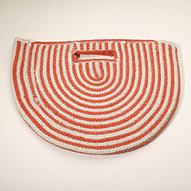 Round Stripped Knitted Woven Tote Bag