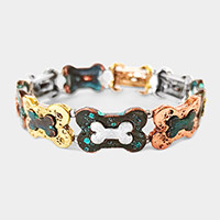 Metal Dog Bone Stretch Bracelet