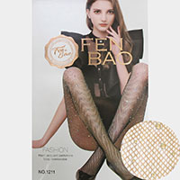 Crystal Embellished Fishnet Pantyhose Tights