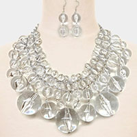 Lucite Ball Cluster Statement Necklace