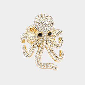 Rhinestone Embellished Octopus Stretch Ring