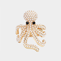 Bead Embellished Octopus Stretch Ring