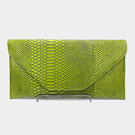 Snake Skin Patterned Envelope Clutch / Shoulder Bag