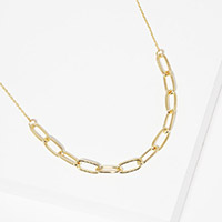 Gold Dipped Open Metal Oval Link Necklace