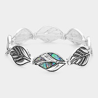 Abalone Leaf Stretch Bracelet