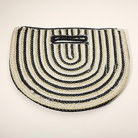 Round Stripped Knitted Woven Tote Bag