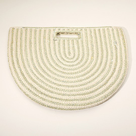 Round Stripped Knitted Woven Tote Bag