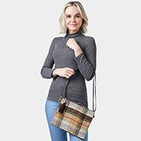 Plaid Check Crossbody / Clutch Bag