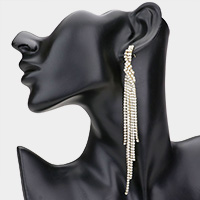 Rhinestone Pave Fringe Evening Earrings