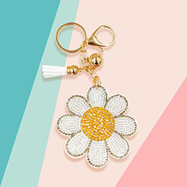 Bling Daisy Tassel Keychain