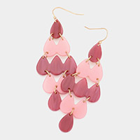 Acetate Teardrop Chandelier Dangle Earrings