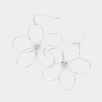 Flower Metal Wire Dangle Earrings