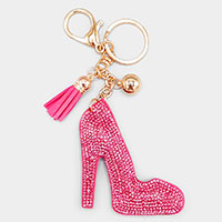 Bling Stiletto Heel Tassel Keychain