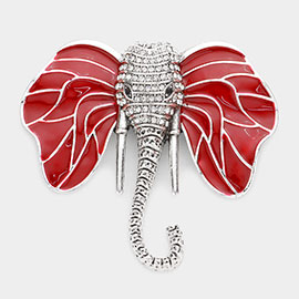 Rhinestone Embellished Elephant Pin Brooch