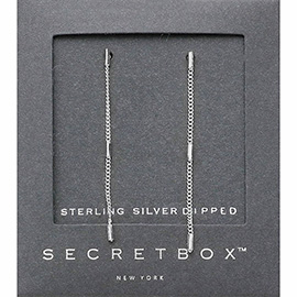 SECRET BOX_Sterling Silver Dipped Dropped Metal Chain Dangle Earrings