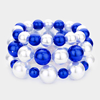 3PCS - Pearl Strand Stretch Bracelets