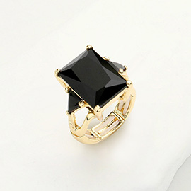 Rectangle Crystal Stretch Ring