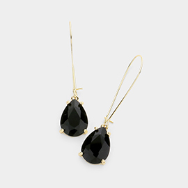 Teardrop Stone Dangle Evening Earrings