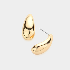 Curved Metal Teardrop Earrings