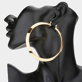 3 Inch Metal Hoop Pin Catch Earrings