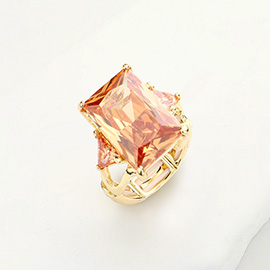 Rectangle Crystal Stretch Ring