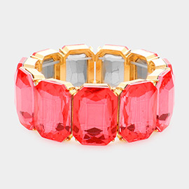 Emerald Cut Stone Stretch Evening Bracelet