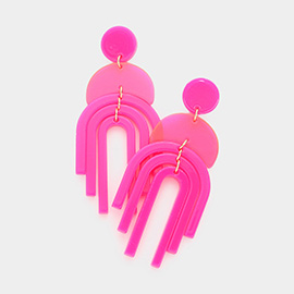 Geometric Arch Link Dangle Earrings