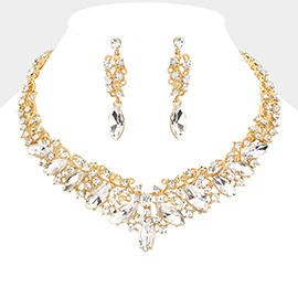 Marquise Stone Accented Evening Necklace