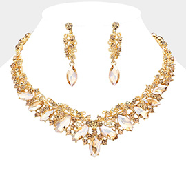 Marquise Stone Accented Evening Necklace