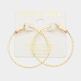 14K Gold Dipped Meal Hoop Earrings