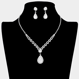 CZ Teardrop Accented Necklace