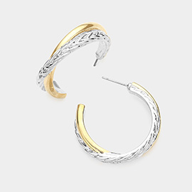 Crisscross Metal Hoop Earrings