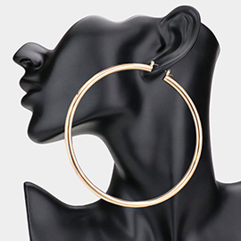 4 Inch Metal Hoop Pin Catch Earrings