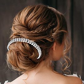 CZ Marquise Stone Accented Bun Wrap Headpiece