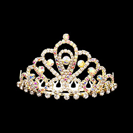 Round Stone Accented Princess Mini Tiara